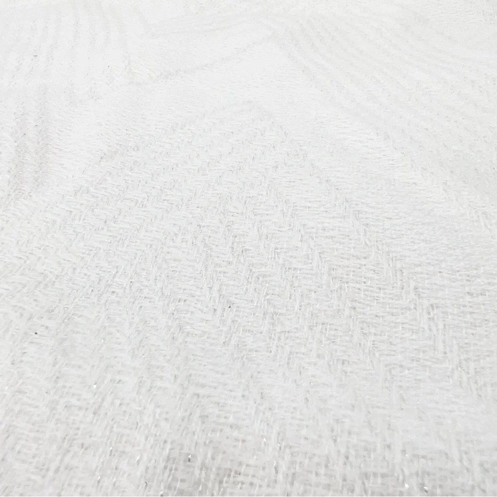 Vince Camuto Wrap Scarf Winter White Fringed Shawl Topper Metallic Gift New NWT